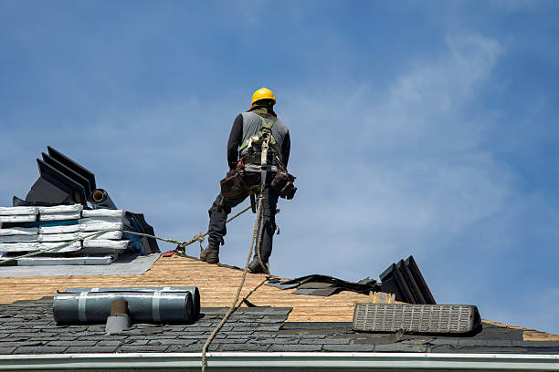 Professional Gutter Installation technician working in South Willington, CT